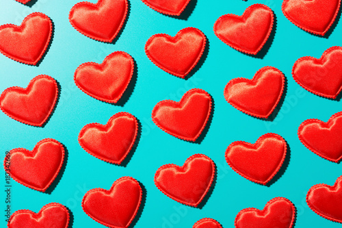 Red colorful hearts pattern