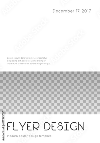 Brochure template design. Modern cover page layout. Cool trendy poster design. Minimalistic corporate brochure template. Vector illustration on transparent background.