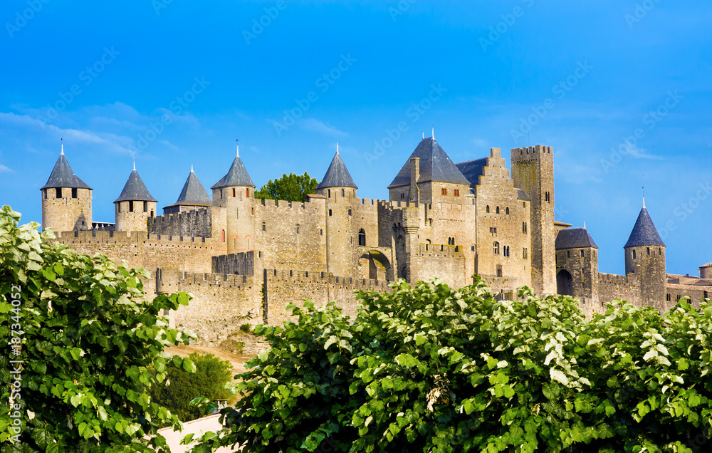 Beautiful view of old town of Carcassone. France