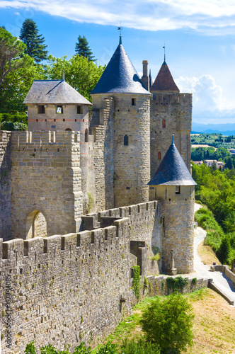 Beautiful view of old town of Carcassone. France