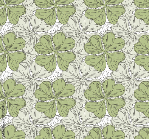Clover leaf seamless vector pattern. Good for textile fabric design  wrapping paper and website wallpapers