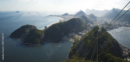 Aerial panorama of Rio de Janeiro from Sugarloaf mountain, Brazil