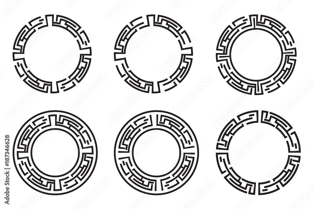 Black circle technology frame abstract vector design . Black circle technology frame abstract vector design .
