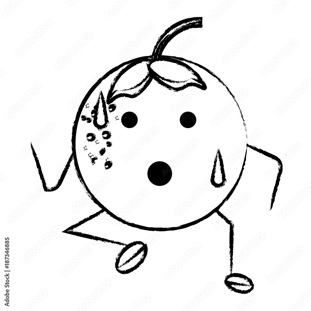 kawaii orange fruit icon