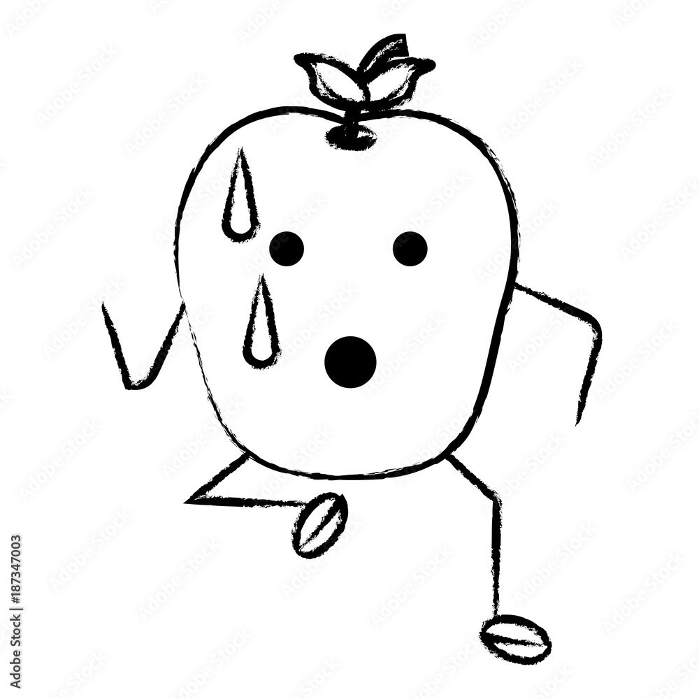 Obraz premium kawaii apple icon image