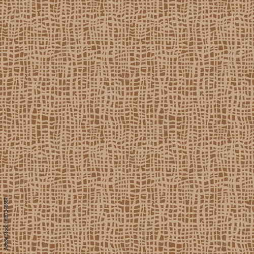 Burlap texture.  Brown fabric. Canvas seamless background pattern. Cloth linen sack backdrop. Vintage rustic style for posters, banners, retro designs. Vector