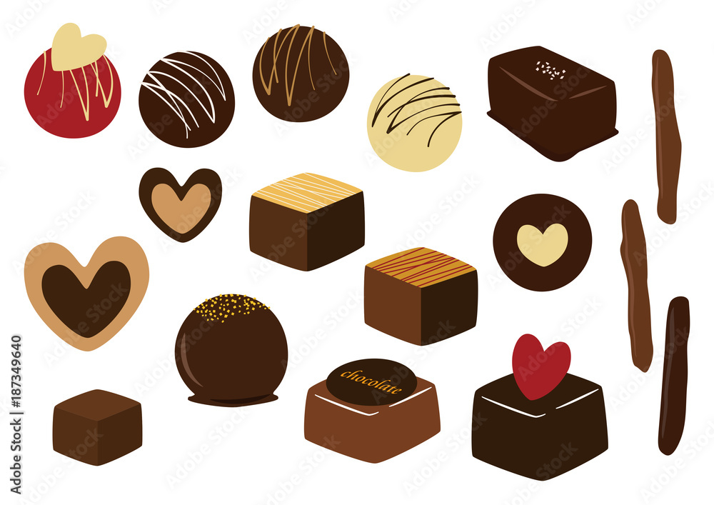 チョコレート イラストセット Stock Vector Adobe Stock