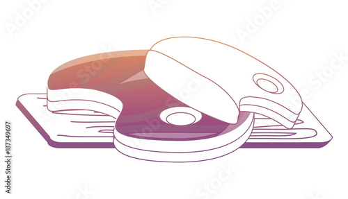 cutting board with meats steaks 