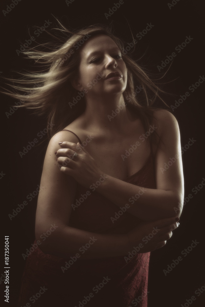 Mature Woman With Hair Blowing Mature Woman With Hair Blowing