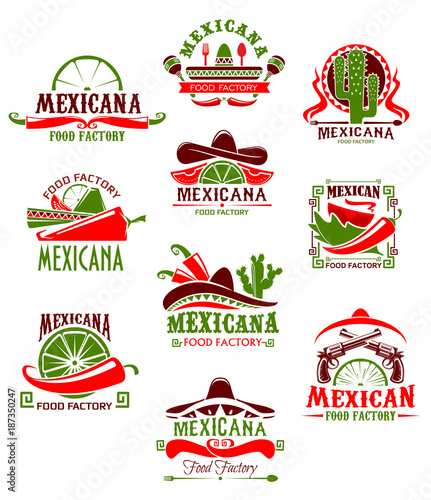 Mexican restaurant sign with pepper and sombrero