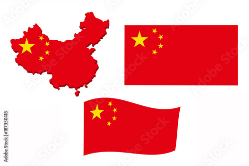 China flag map.