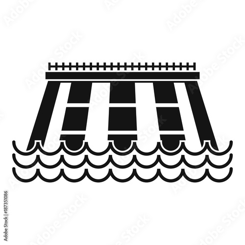 Hydroelectric power station icon, simple style