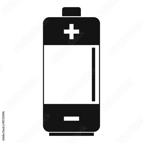 Alkaline battery icon, simple style
