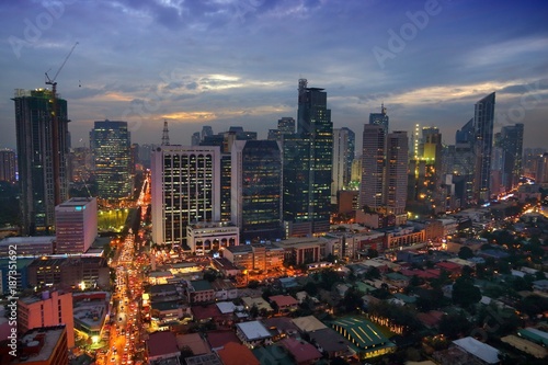 Manila evening skyline, Philippines