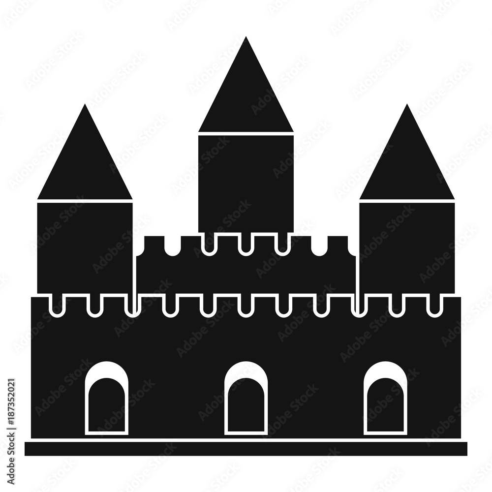 Castle tower icon, simple style