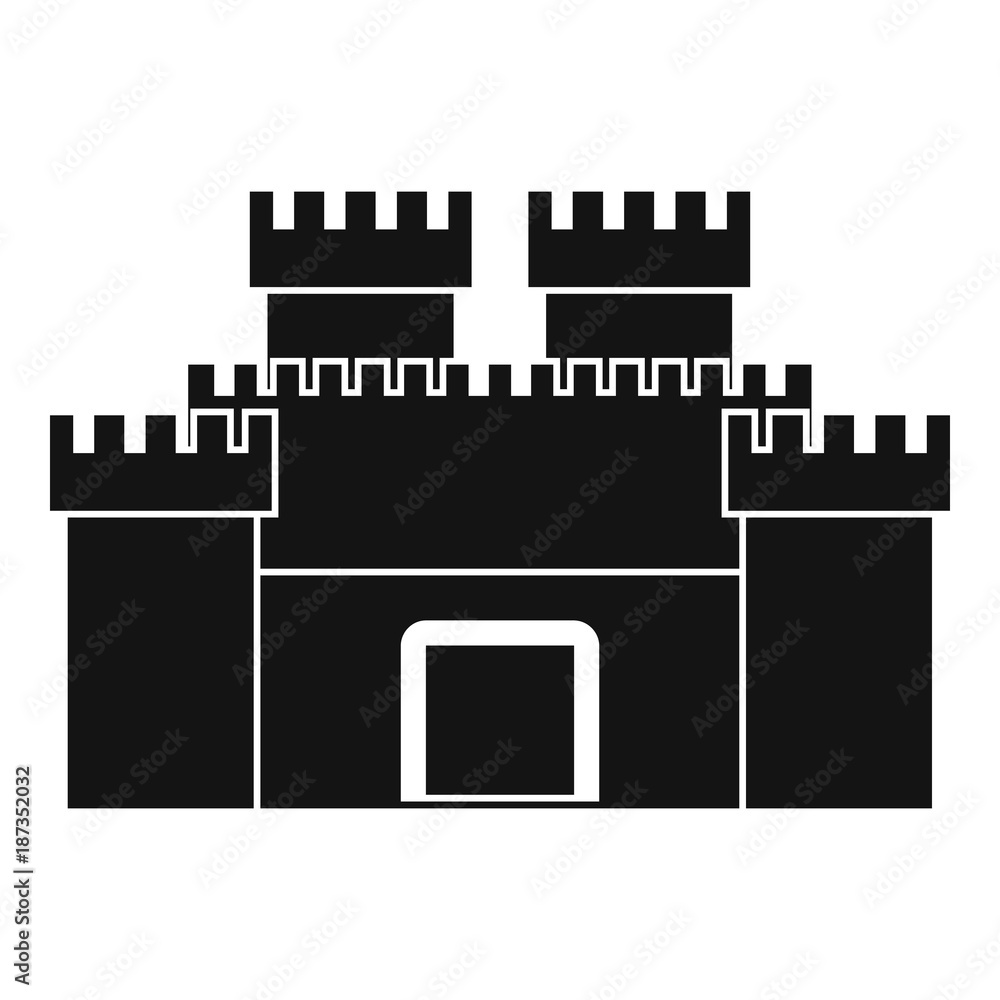 Ancient fortress icon, simple style