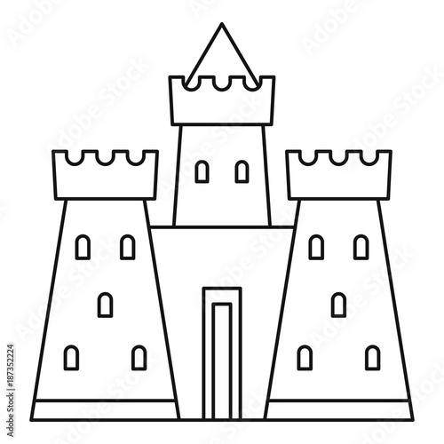 Castle tower icon, outline style