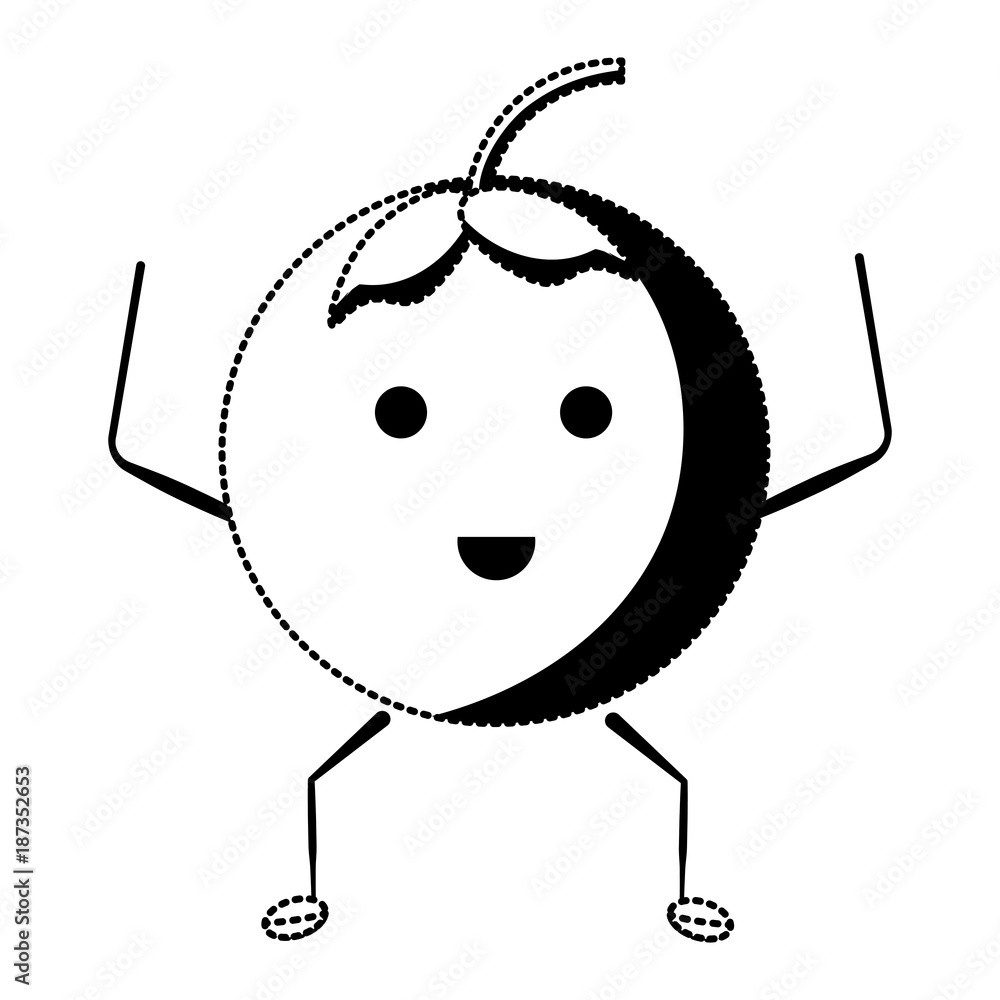 Obraz premium kawaii orange fruit icon