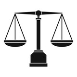 Justice scale icon, simple style