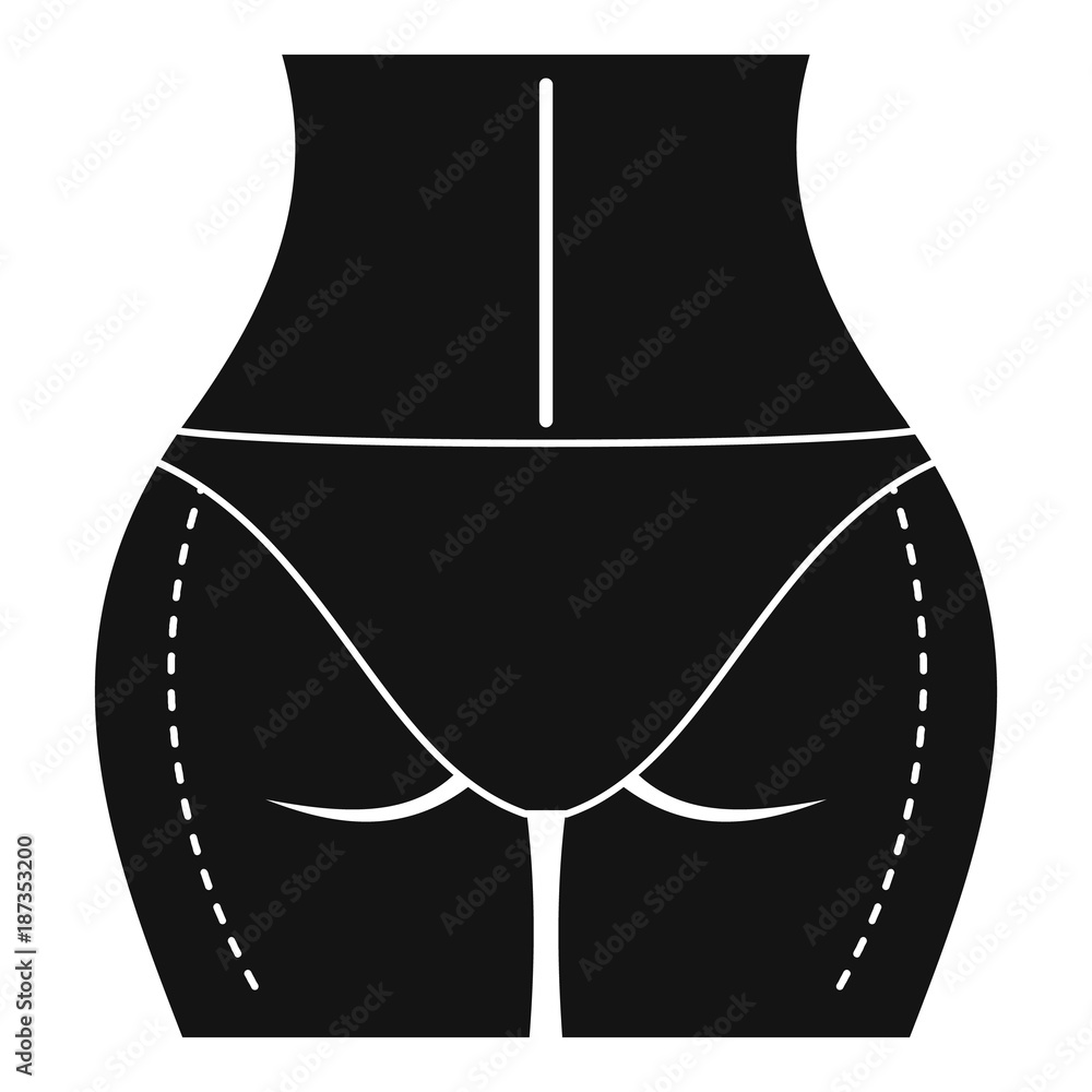 Woman buttocks prepared to plastic surgery icon Woman buttocks prepared to plastic surgery icon
