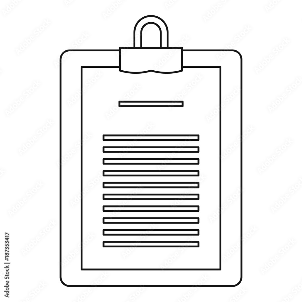 Medical report icon, outline style Medical report icon, outline style