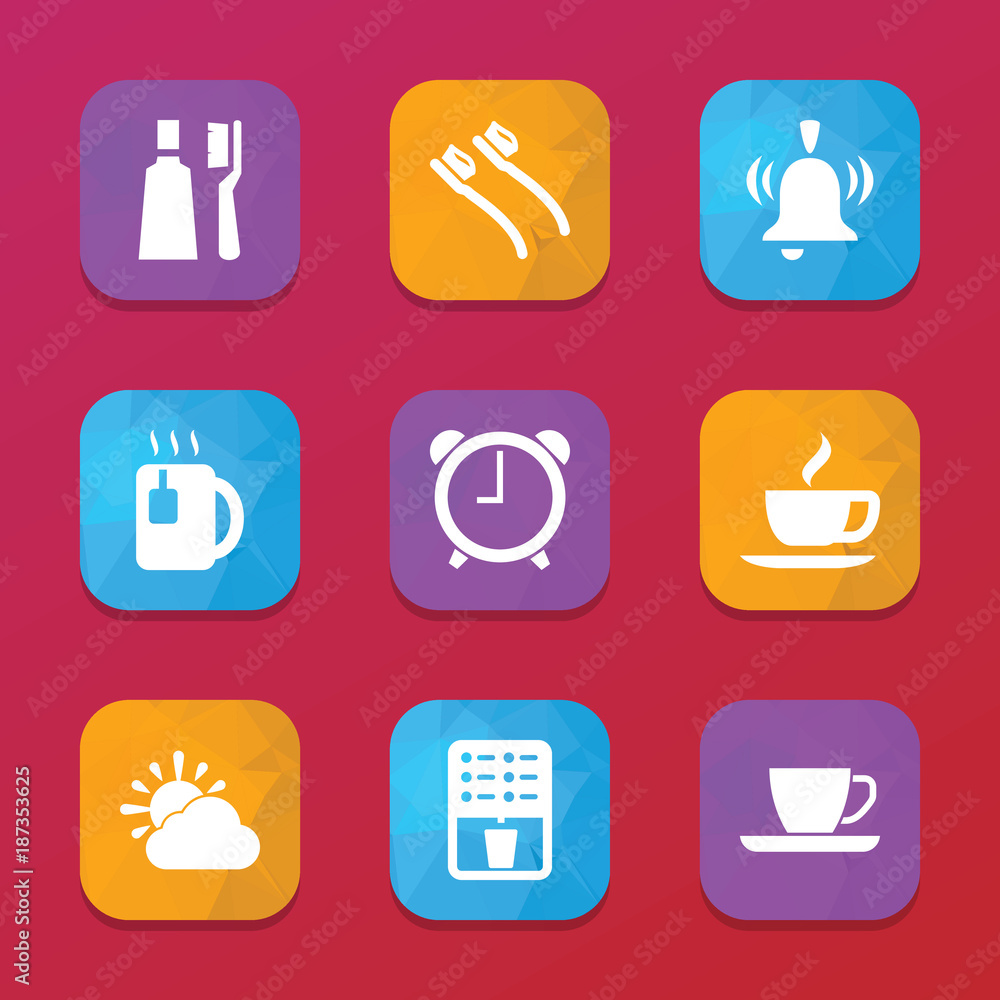 Morning icons. vector collection filled morning icons set. Morning icons. vector collection filled morning icons set.