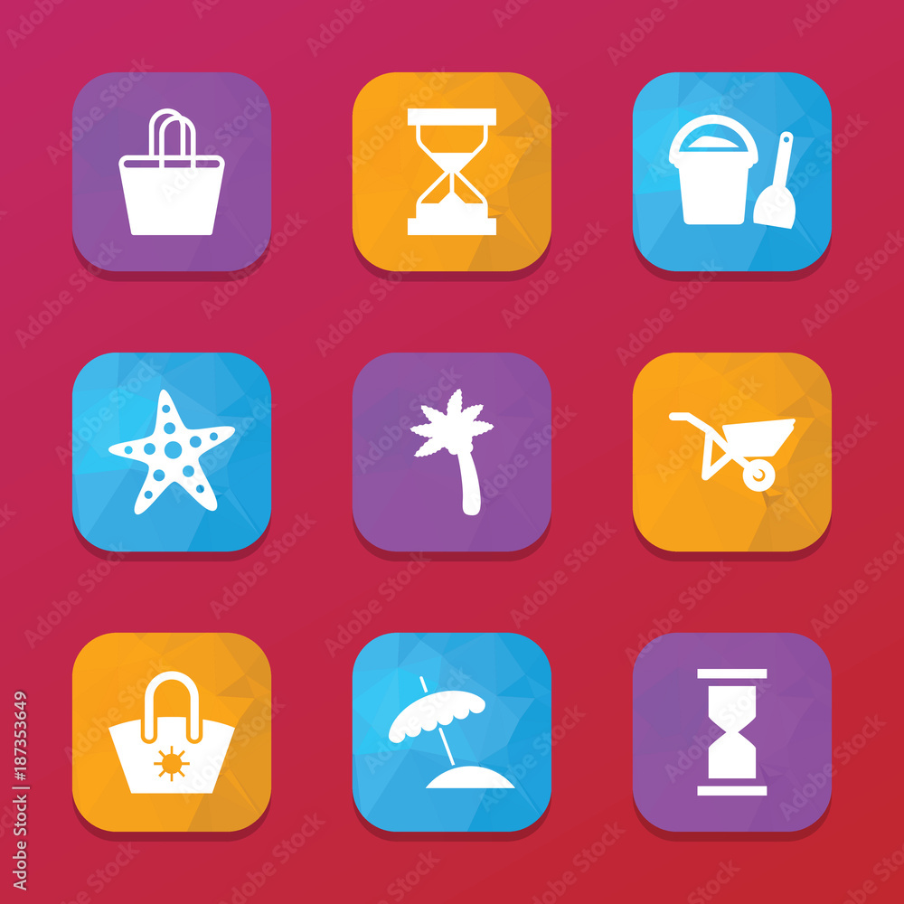 Sand icons. vector collection filled sand icons set. Sand icons. vector collection filled sand icons set.