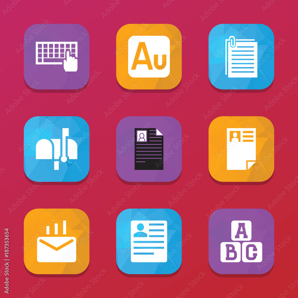 Letter icons. vector collection filled letter icons set. Letter icons. vector collection filled letter icons set.