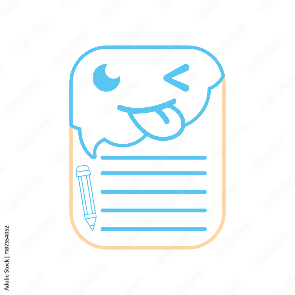 Color Line Funny And Cute Note Paper Kawaii Stock Adobe Stock