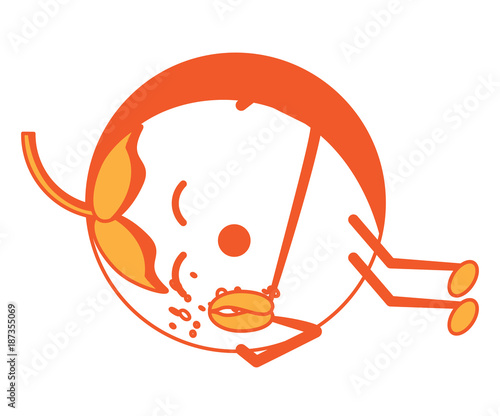 kawaii orange fruit icon