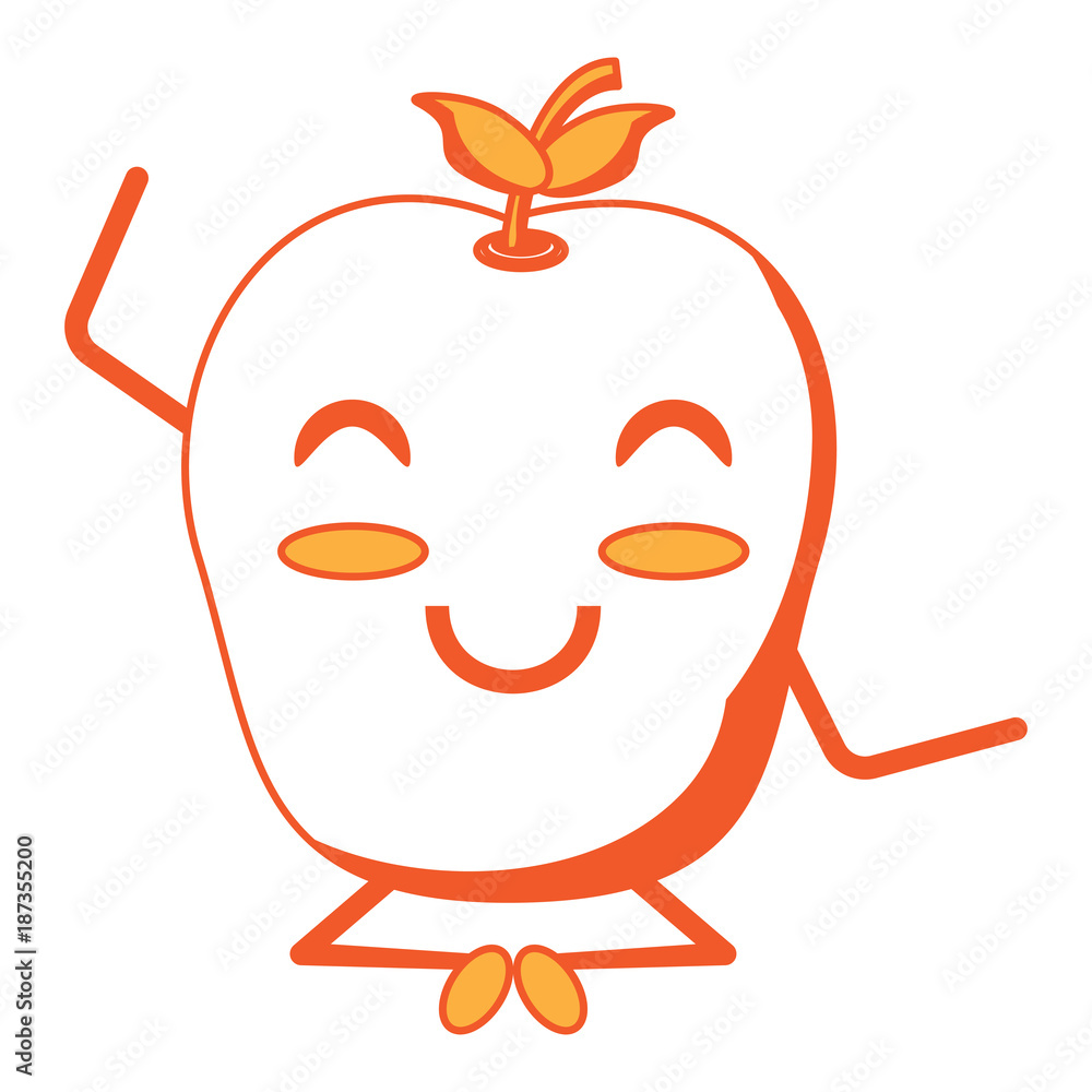 Obraz premium kawaii apple icon image