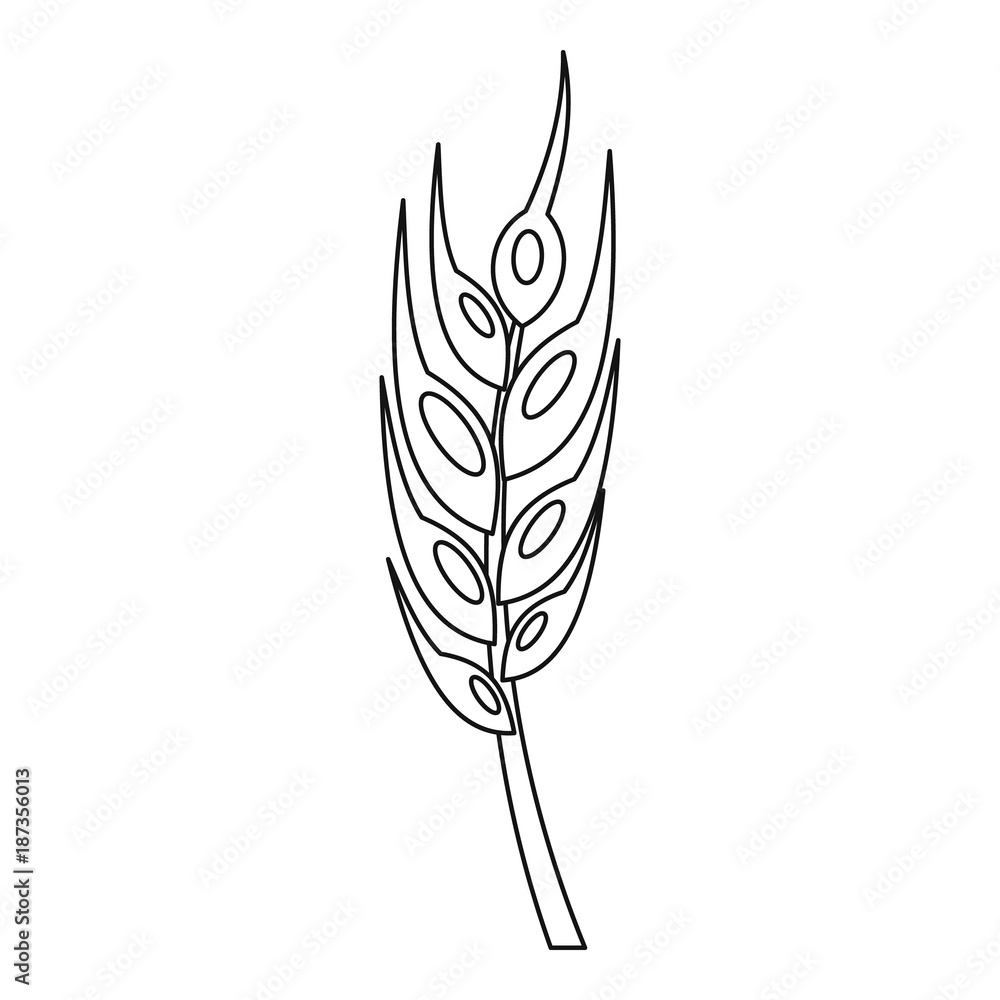 Fototapeta premium Barley spike icon, outline style