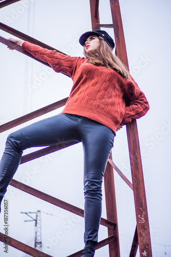 girl on the power line