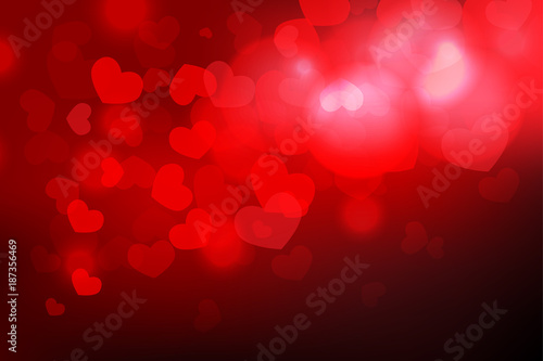 Wallpaper Mural Valentine's day background with heart shape and light bokeh on dark and red background. Conceptual valentine card, wallpaper, background, decoration. Vector illustration. Torontodigital.ca