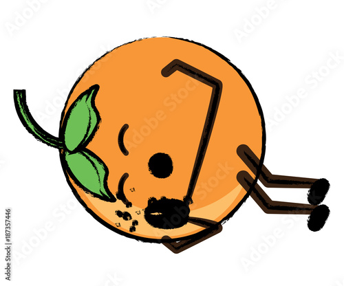 kawaii orange fruit icon