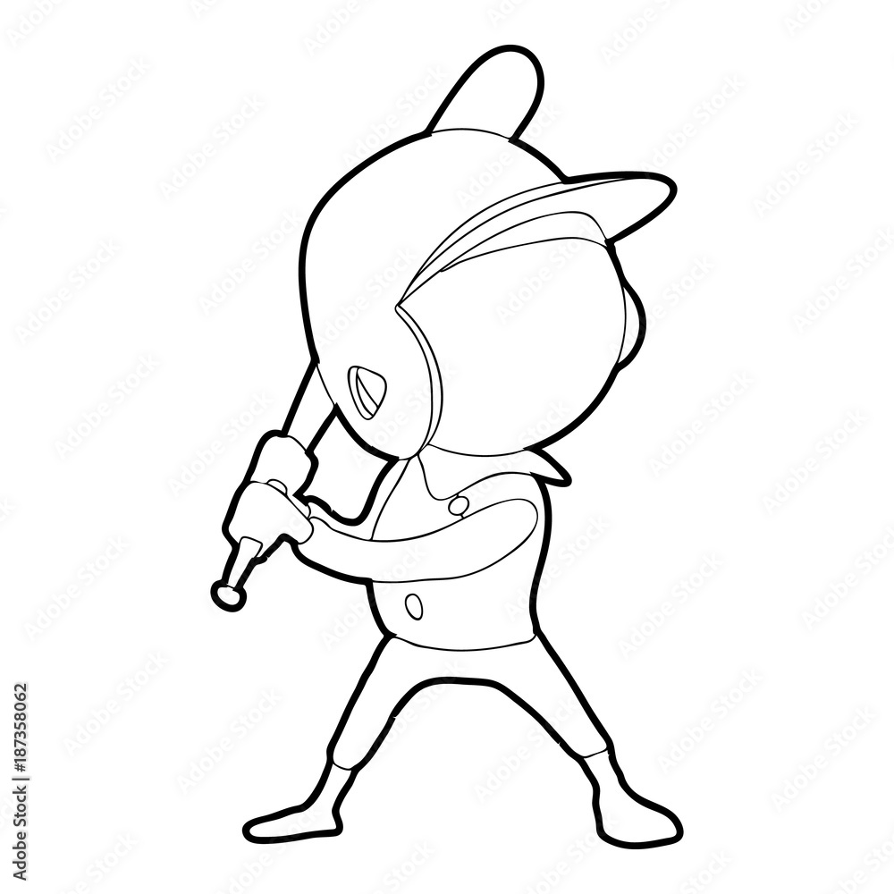 Fototapeta premium Waving player icon, outline style