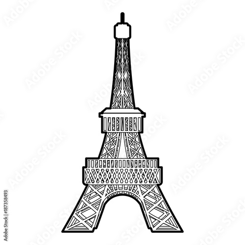 Eiffel tower icon, outline style