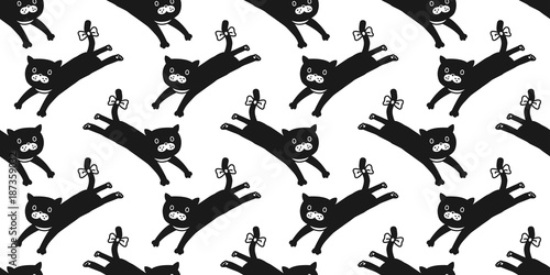 cat seamless pattern vector kitten jump isolated wallpaper background 
