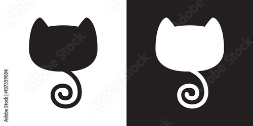 cat vector kitten tail icon logo cartoon illustration character