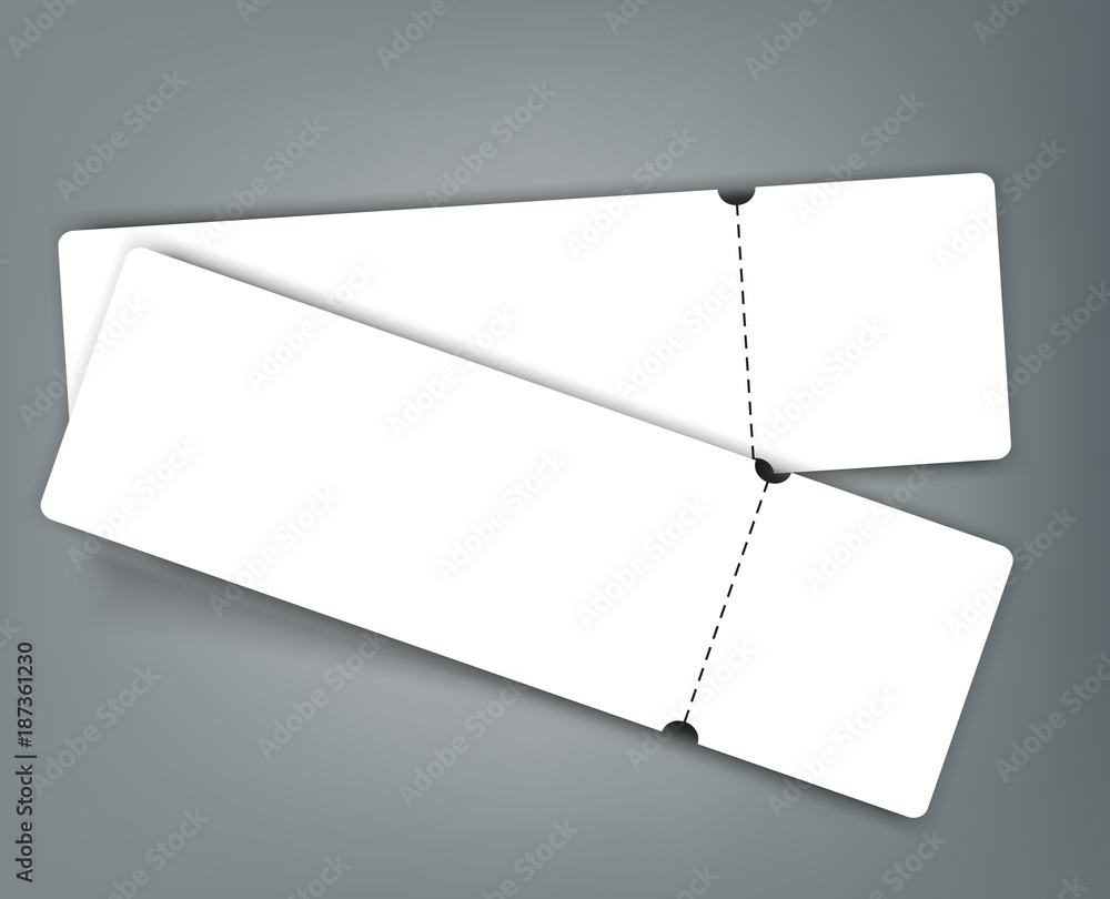 Set of Blank event concert ticket mockup template. Concert, party or