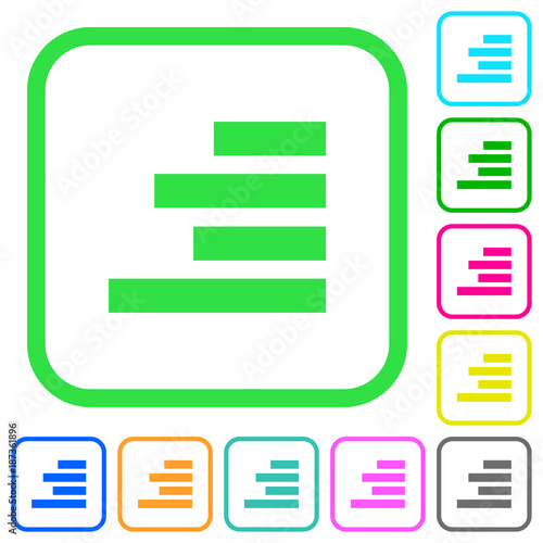 Text align right vivid colored flat icons