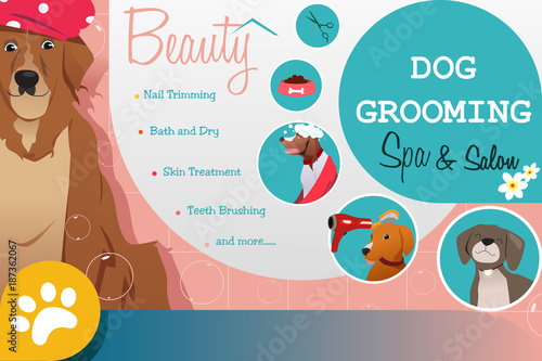Dog Grooming Salon Poster Illustration