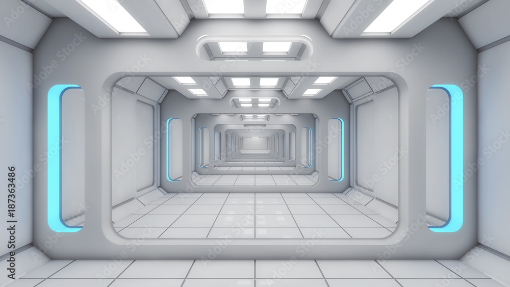 Fototapeta Tunel pusty korytarz 3D