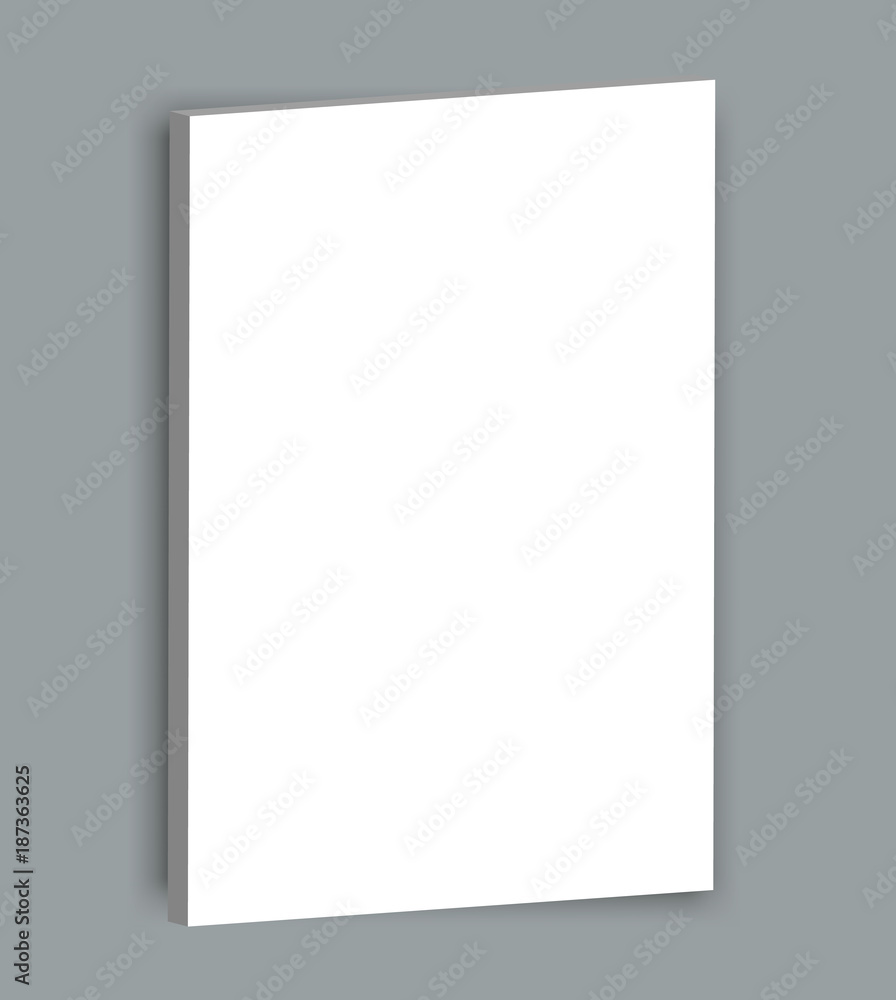 Hard cover blank realistic book, closed organizer or photobook mockup.