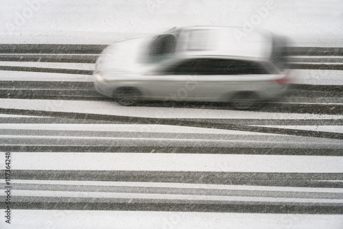 Car on a snowy street