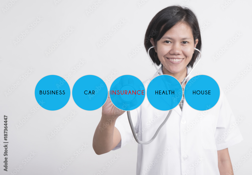 woman doctor with stethoscope in hand check health and medical technology icon. concept insurance. woman doctor with stethoscope in hand check health and medical technology icon. concept insurance.