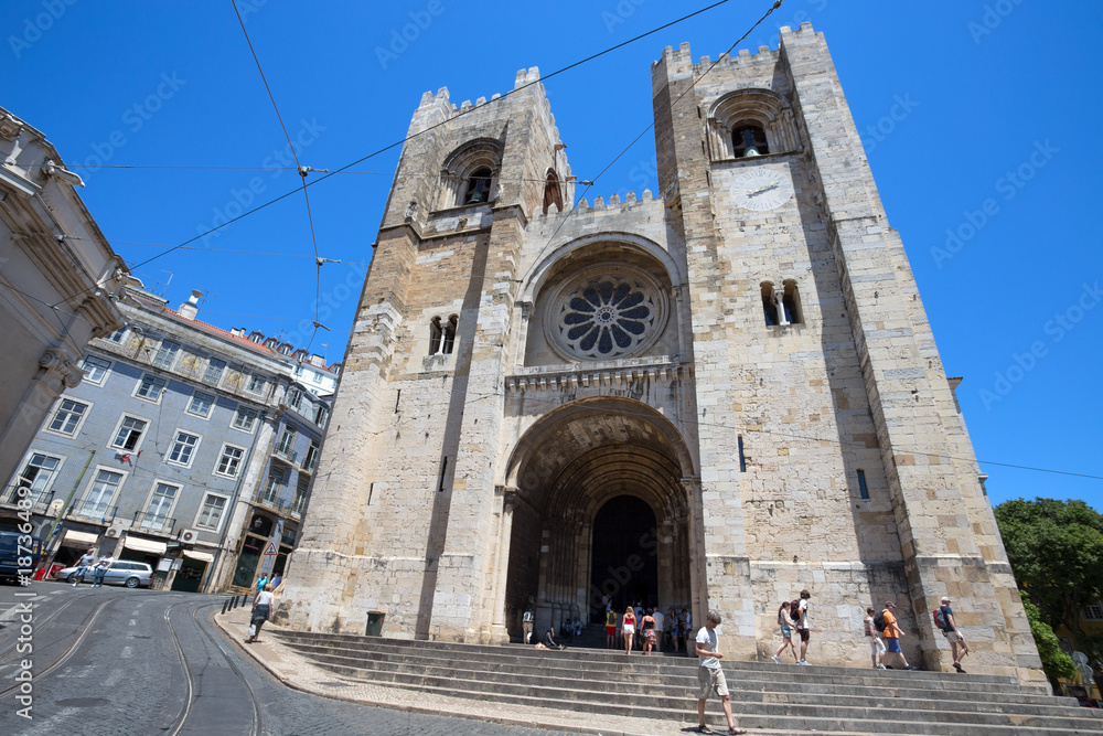 LISBON, PORTUGAL, JUNE 21, 2016 - Santa Maria Maior (Se Cathedral), the oldest church in the city of Lisbon, Portugal