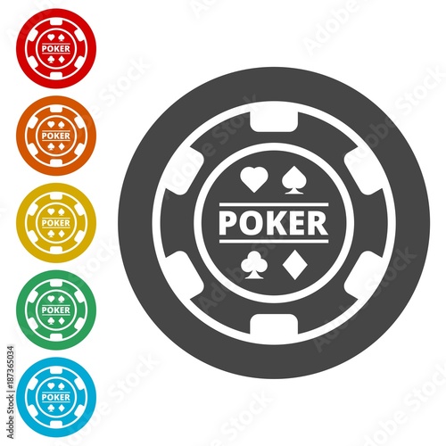 Casino chip icon, Poker icon 