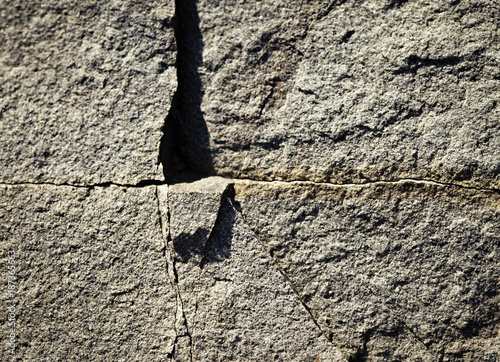 cross crack in stone