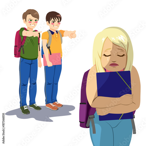 Girl student getting bullied in school by male classmates